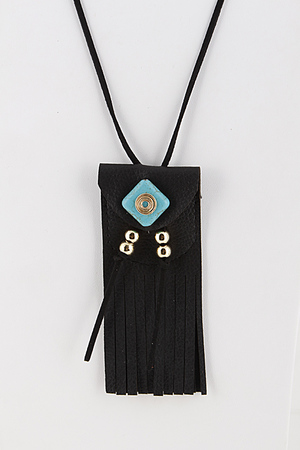Tribal inspired Small Pouch Necklace 5ICJ7
